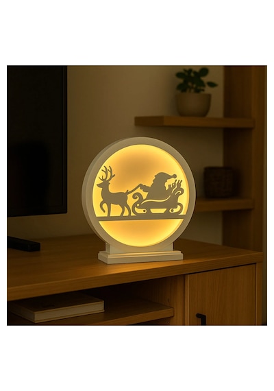 Evode Design Yılbaşı Figürlü Led Dekoratif Obje Beyaz