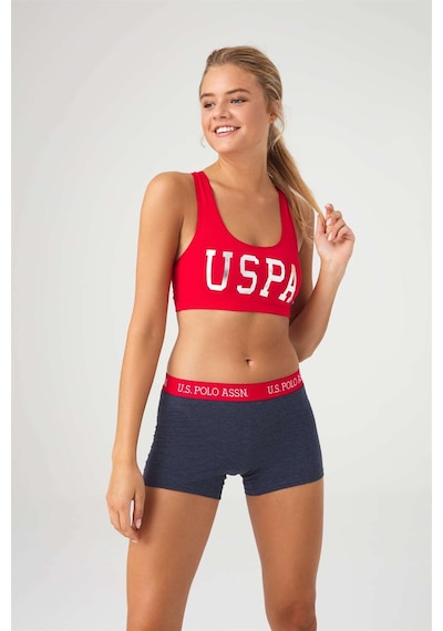 U.S. Polo Assn. Kadın Kırmızı Büstiyer Şort Takım 66264