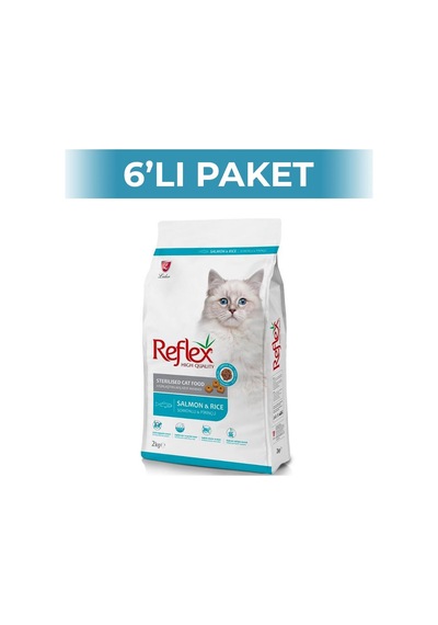 Reflex Somonlu Pirinçli Kısır Kedi Maması 2 Kg 6 Adet