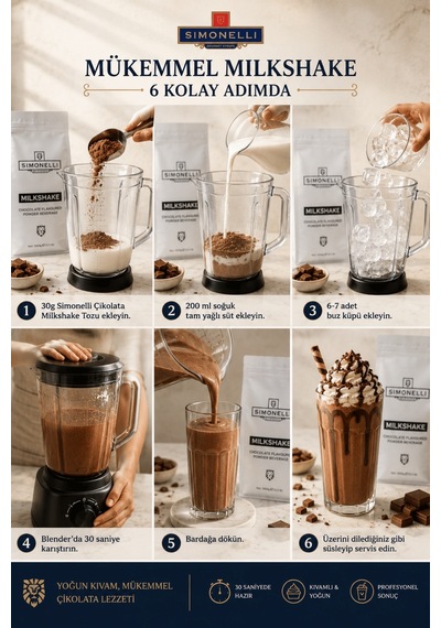 Simonelli Çikolata Aromalı Toz Milkshake Karışımı 1 KG