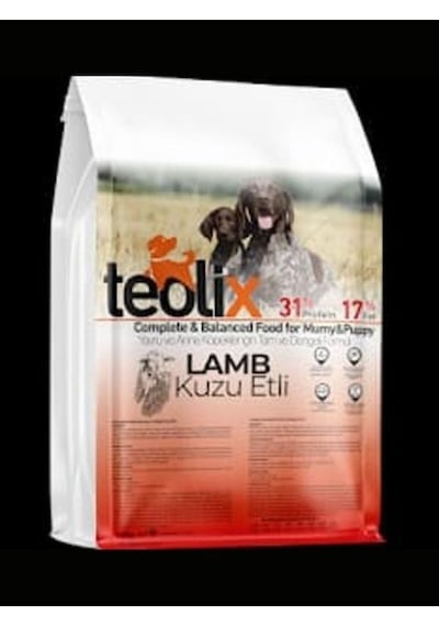 Teolix Kuzu Etli Anne Ve Yavru Köpek Maması %31 Protein %17 Yağ Dengeli & Tam Beslenme 15 Kg