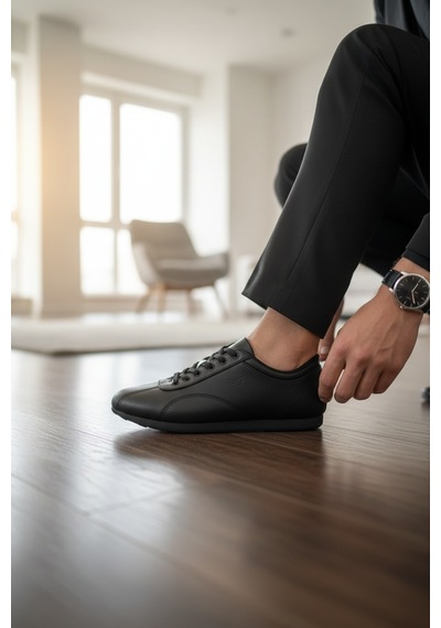 Enoch Erkek Günlük Spor Ayakkabı İnce Tabanlı Sneaker Minimalist Logolu Ofis Ve Rahat Yürüyüş Modeli Siyah Enoch Erkek Günlük Spor Ayakkabı İnce Tabanlı Sneaker Minimalist Logolu Ofis Ve Rahat Yürüyüş Modeli Siyah