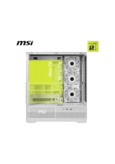 Mag Pano 110r Pz White Mid-tower Oyun Bilgisayarı Kasası 400 Mm Uzunluğa Kadar Gpu'ları Katkı Sağlar, Çı