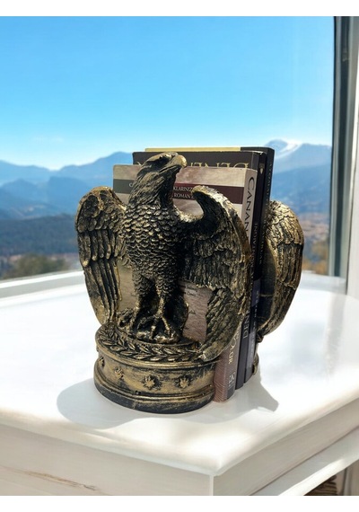 Dekoratif Polyester İkili Kartal Kitap Tutacağı Gold-gümüş-siyah-eskitme