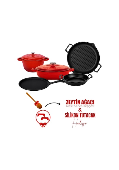 Lava Döküm 5x Trendy Serisi 8 Parça Tencere & Tava Seti
