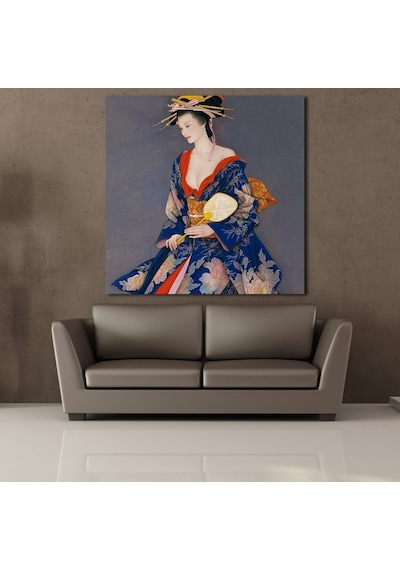 Japon Kadın Temalı Kanvas Tablo 100x100cm