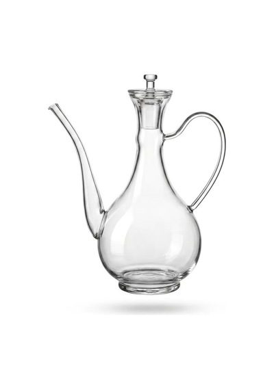 Cam Yağdanlık 750 Ml Glory Borosilikat Sirkelik El Üretimi Yağ, Sirke Ve Sos Şişesi Düz-cam Beyaz Beyaz