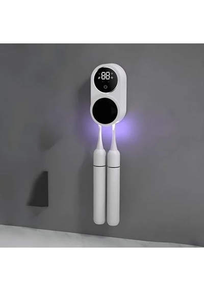 Şarj Edilebilir Diş Fırçası Tutacağı Ve Uv Sterilizatör, 1800mah Açık Ahşap