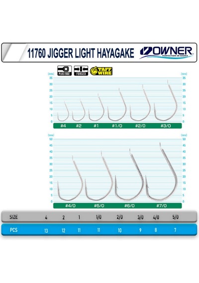 Cultiva 11760 Jigger Light Hayagake 1/0