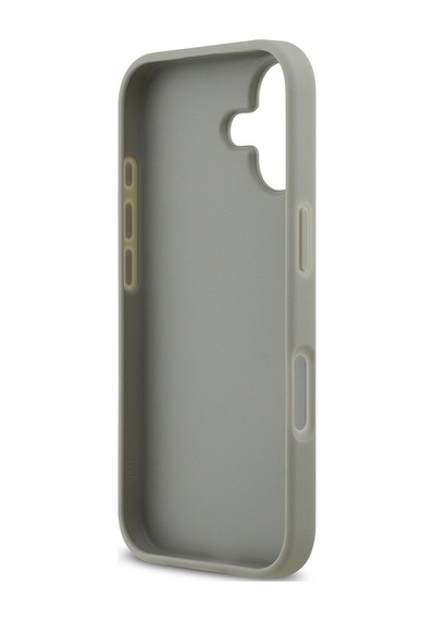 Apple Uyumlu iPhone 17 Kılıf Guess Lisanslı Taşlı Arka Yüzey Üçgen Logolu Kapak Gümüş