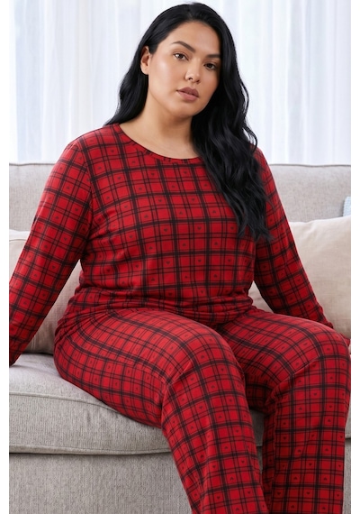 Siyah İnci Desenli Termal Kumaşlı Ultra Soft Yumuşak Büyük Beden Battal Boy Örme Pijama Takımı 26226715 Kırmızı Siyah İnci Desenli Termal Kumaşlı Ultra Soft Yumuşak Büyük Beden Battal Boy Örme Pijama Takımı 26226715 Kırmızı