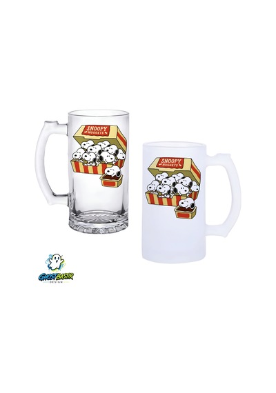 Snoopy Kulplu Bira Bardağı Buzlu Veya Şeffaf Seçenekli 0350