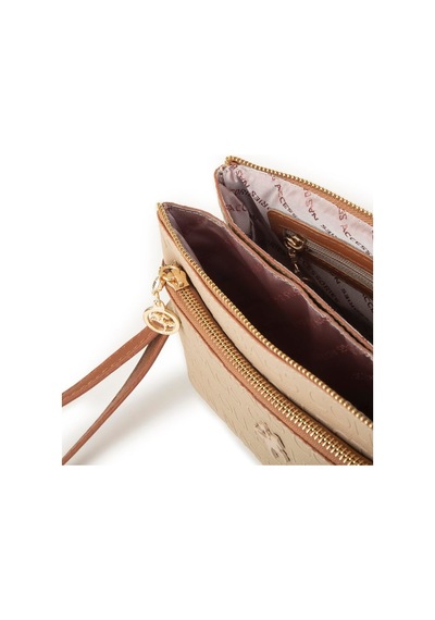 Nas Bag Nas 1055 Kadın Çapraz Ve Clutch Çanta Bilek Ve Çapraz Askılı Çanta Vizon Baskılı Siyah