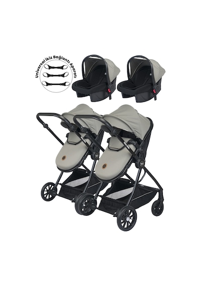 Baby Home 1010 Ayrılıp Birleşebilen Travel Sistem İkiz Bebek Arabası