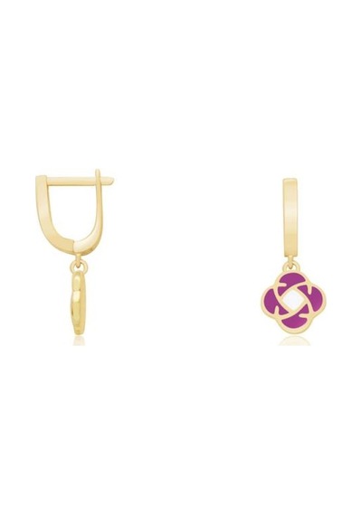 Diamond Line-Gülaylar - Sarı Altın 14 Ayar Geometrik Küpe Çocuk N11.9572