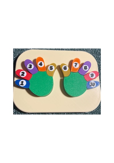 Çocuk Puzzel Rakamlı Renkli Parmaklar Eğitici Bioplastik Puzzle 1 Adet