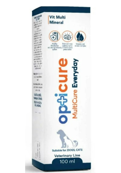Opticure Multicure Everyday 100 Ml Kedi Ve Köpek Multivitamin Sıvı Takviye Günlük Bağışıklık & Tüy Desteği