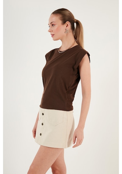 Lela Bayan T Shirt 5864019 Kahve Kahve