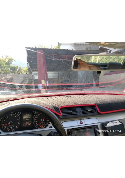 2007-2012 Modellerine Uygun VW Passat B5 Torpido Koruma Halısı Kenar Renk Kırmızı