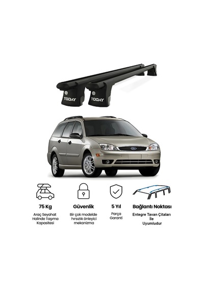 Trio-ı Ford Mondeo Kombi 2001-2007 Uyumlu Siyah Kilitli Ara Atkı 120cm Port Bagaj Tavan Barı