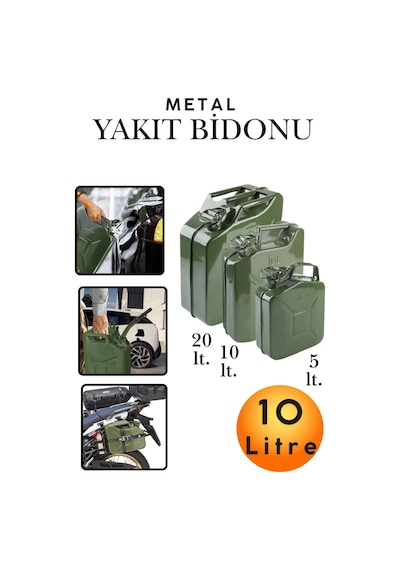 10 Litre Metal Yakıt Bidonu - Araç Bagaj Tipi Kalın Antisilikon Kompakt Benzin Mazot Deposu Tekne Motoru, Jeneratör Ve Çim Biçme İçin Sızdırmaz Yedek Yakıt Deposu Araç Motorsiklet Yakıt Taşıma Bidonu 10 Litre Metal Yakıt Bidonu - Araç Bagaj Tipi Kalın Antisilikon Kompakt Benzin Mazot Deposu Tekne Motoru, Jeneratör Ve Çim Biçme İçin Sızdırmaz Yedek Yakıt Deposu Araç Motorsiklet Yakıt Taşıma Bidonu