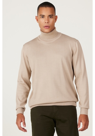 AC&Co / Altınyıldız Classics Erkek Bej Standart Fit Normal Kesim Tam Balıkçı Yaka Triko Kazak Bej AC&Co / Altınyıldız Classics Erkek Bej Standart Fit Normal Kesim Tam Balıkçı Yaka Triko Kazak Bej