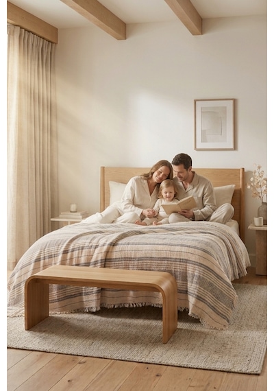 Natura Soft Ekru 4 Kat Müslin Çift Kişilik Yatak Örtüsü 220x230 Cm %100 Pamuk Çok Amaçlı Koltuk Örtüsü Ve Tv Battaniyesi Açık Gri