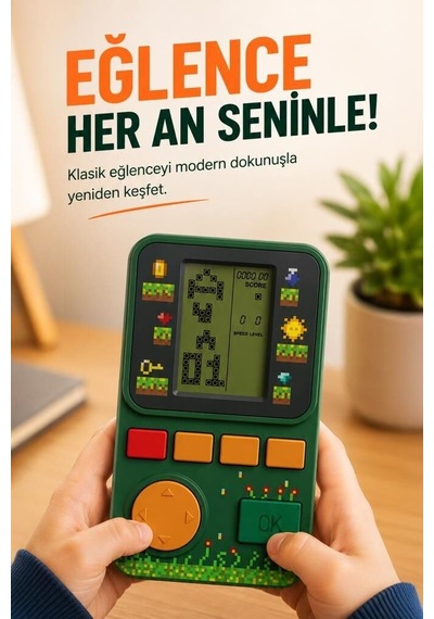 Özel Üretim Hobi Elektronik Nostaljik Oyun Kolu Atari Joystick Tetris Gameboy Gc017 Yeşil