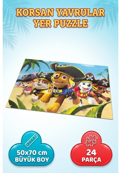Pav Patrol Pirate Pups 24 Parça Yer Puzlle 50x70 Cm Çocuk Oyuncak Yapboz