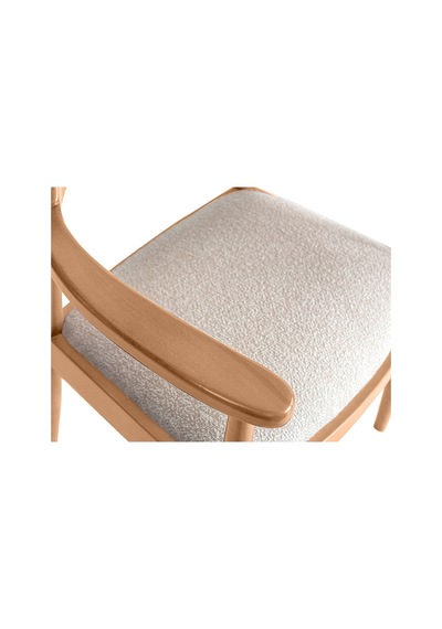 Lines İskandinav Ahşap Sandalye Natural - Beyaz