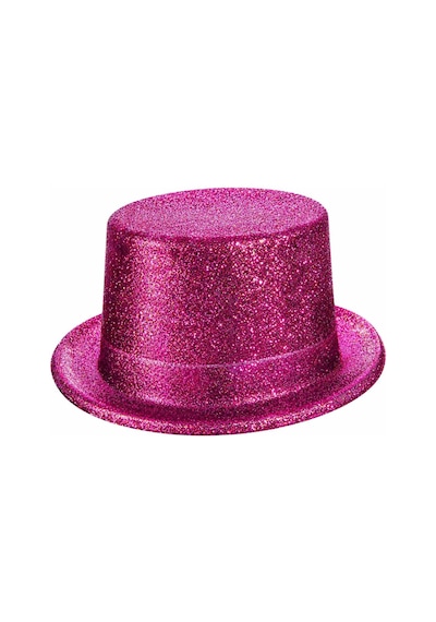 Fuşya Simli Glitter Silindir Parti Şapkası
