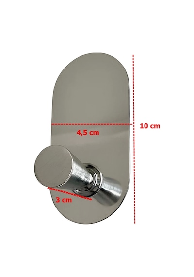 Glare Konik Kendinden Yapışkanlı Askılık Tekli Oval Krom 4 Lü Paket Çok Renkli