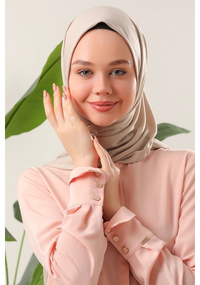 Melodi Scarf Tesettür Penye Şal Krem Krem