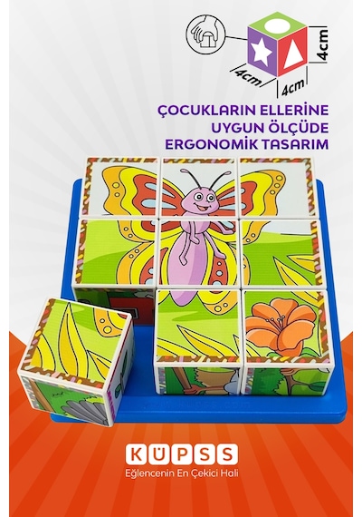 6 Farklı Uçan Hayvanlar Eğitici 3d Küp Puzzle 3 4 5 6 Yaş