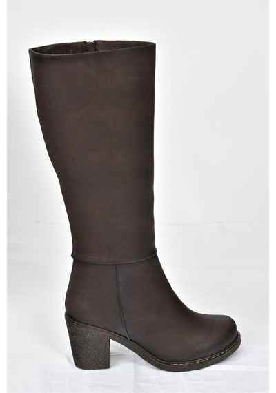 Fox Shoes Kahverengi Kalın Topuklu Kadın Çizme C674250309