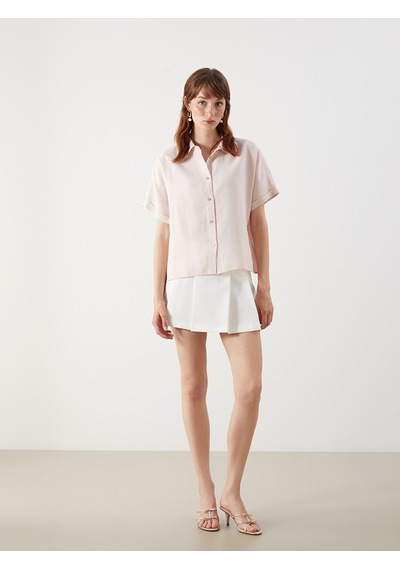 Lcw Vision Pembe Oversize Modal Karışımlı Kadın Gömlek