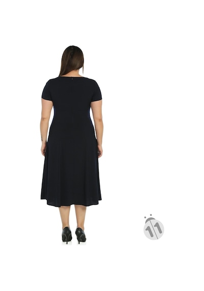 4088L-Nidya Moda Büyük Beden Sem Krep Elbise Çok Renkli