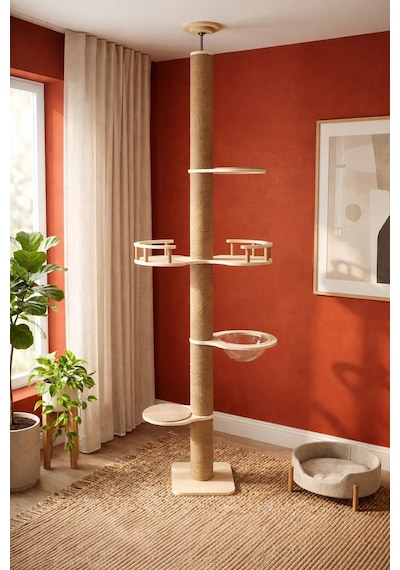 Zeyn Premium Lüx Kedi Kulesi Kedi Oyun Evi Kedi Tırmalama Kulesi