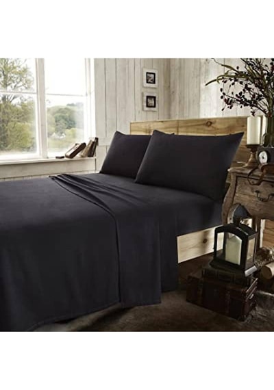 Lionas Stella Flavo %100 Pamuk Tek Kişilik Luxury Lastikli Çarşaf Seti Siyah 100x200+30cm Siyah