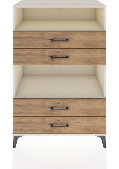 Hyperion Dolap 2 Raflı 4 Çekmeceli 88x44x134 Aytaşı-çam Aytası