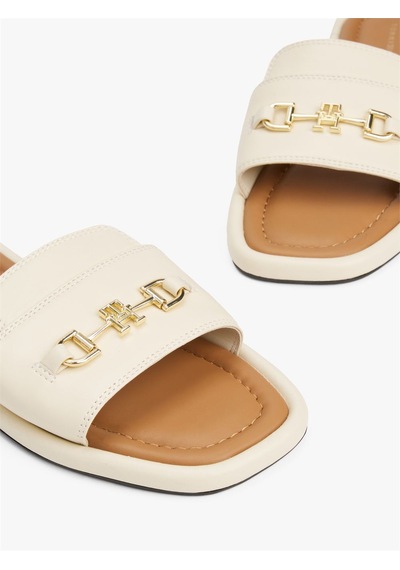 Tommy Hilfiger Leather Horsebıt Mule Kadın Bej Sandalet - Fw0fw08420