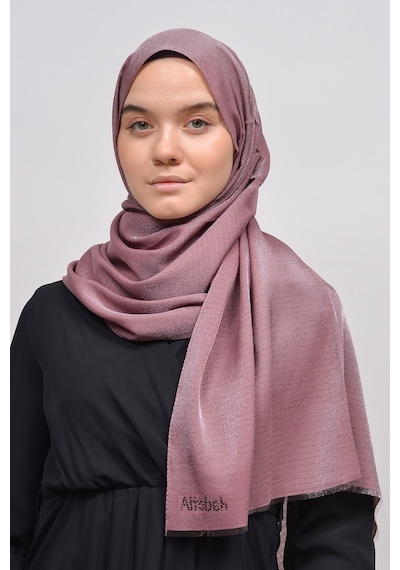Altobeh Kadın Düz Renk Pırıltı Simli Tesettür Shawl Parlak Abiye Şal - Maron