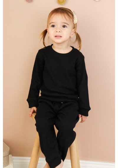 MiaBaby Kaşkorse Mevsimlik Pijama Takım Siyah