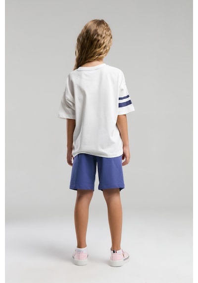 U.s. Polo Assn. 2070 %100 Pamuk Cepli Kız Çocuk Şort Pijama Takım Beyaz
