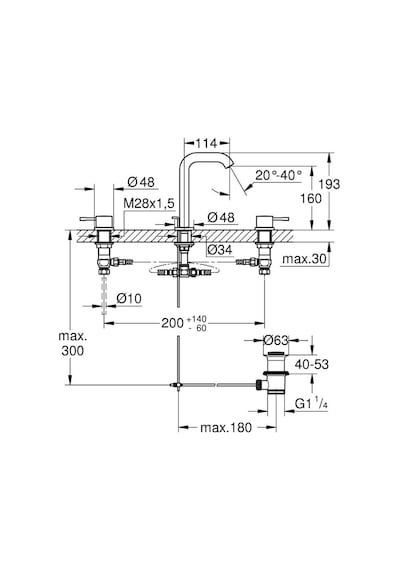 Grohe Essence 3 Delikli Lavabo Bataryası 20296001