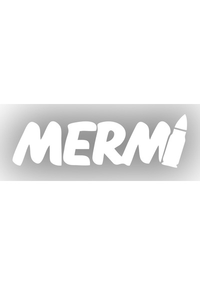 Mermi Araba Sticker 17x17 Cm Beyaz
