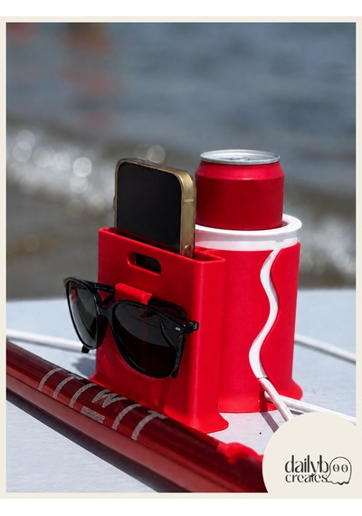 Paddle Board Sup Board Kano Termos Kutu İçecek Telefon Ve Gözlük Tutucu - Kırmızı