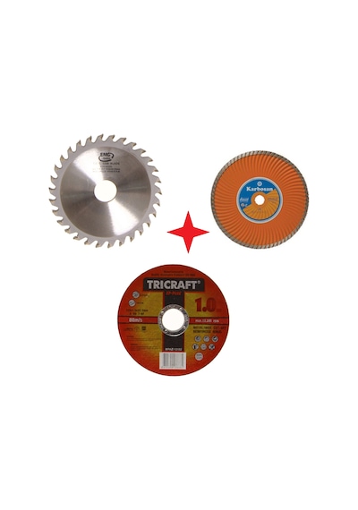 Karbosan 115 MM Turbo Mermer Fayans. .ahşap.metal Kesme Disk Seti