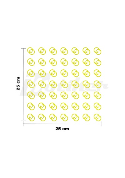 Gg 25x25cm Folyo Kesim Evrensel Desen Kaplama Neon Sarı Yeşil