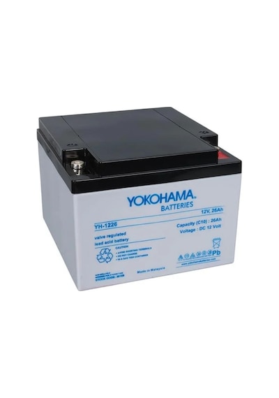 Yokohama Yh-122.6 12 Volt 26 Amper Akü 165x176x125 Mm - 186227